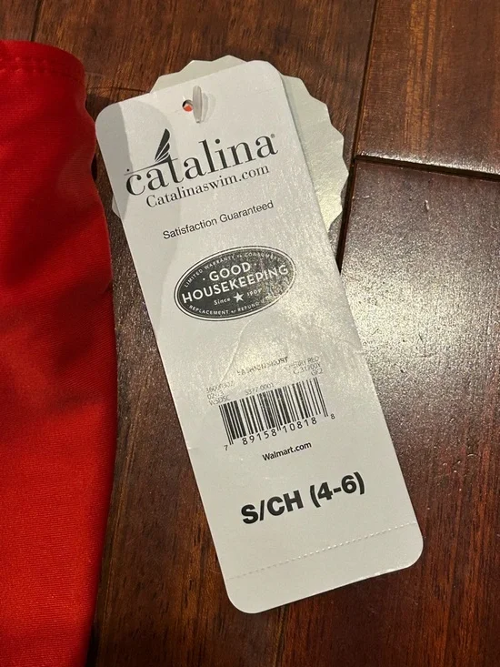 NWT Catalina Bright Red Swim Skirt Bottom Skort Small 4/6 Bathing Suit - Picture 9 of 10